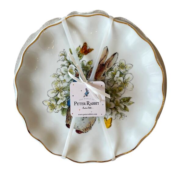 Beatrix Potter Peter Rabbit Easter Flowers & Butterflies Dinner Plates Set of 4 - Picture 5 of 15